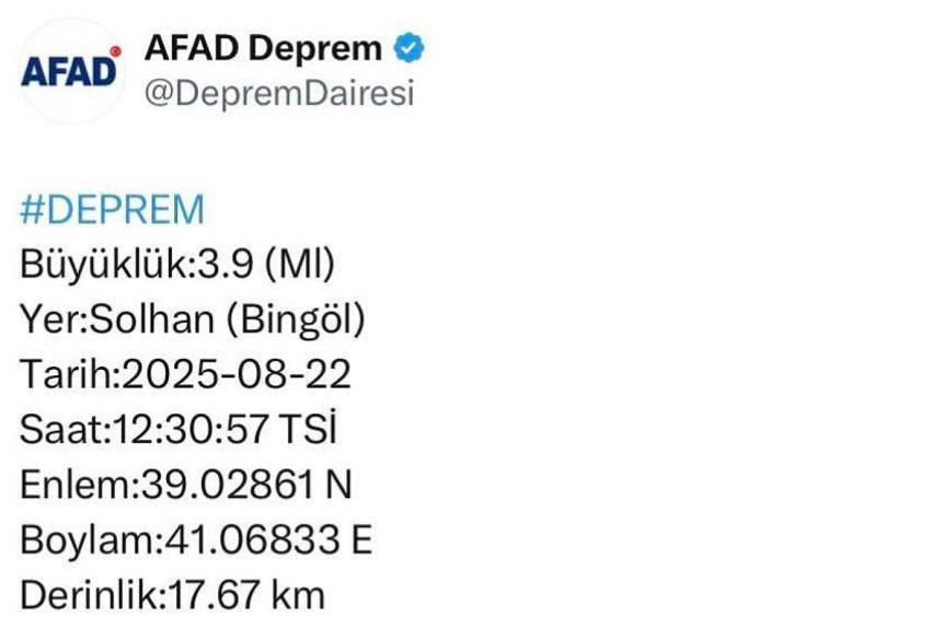 Solhan’da Deprem