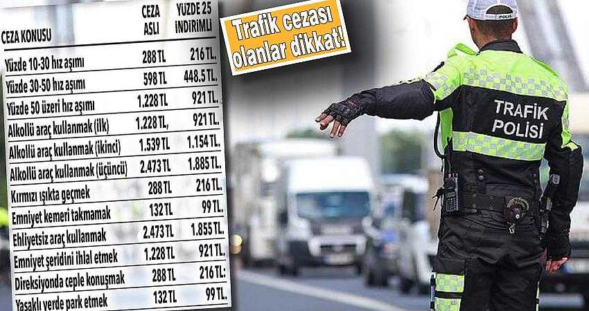 Trafik cezası olanlar dikkat! Yüzde 25 indirim...